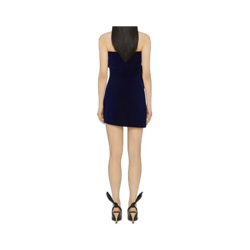 Bustier Dress In Velvet With Oversized Bow