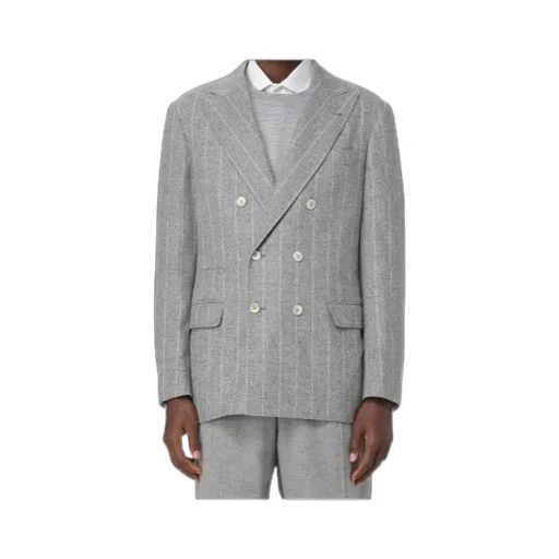 Brunello Cucinelli Double-Breasted Pinstripe Detailed Blazer
