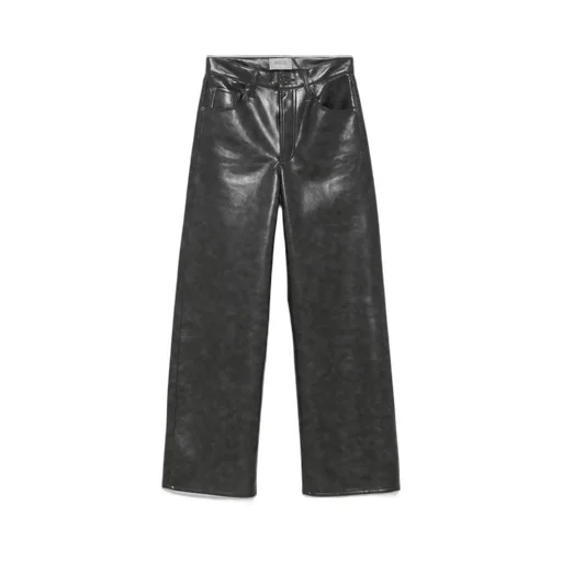 Agolde Leather Curved-Leg Pants