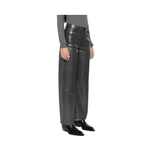 Agolde Leather Curved-Leg Pants