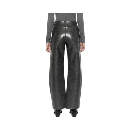 Agolde Leather Curved-Leg Pants