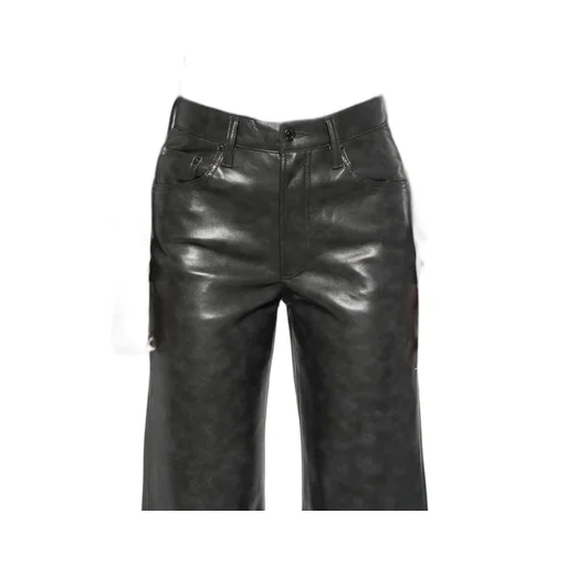 Agolde Leather Curved-Leg Pants