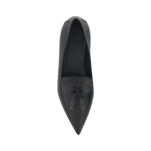 Brunello Cucinelli Pointed Toe Slip-On Ballet Flats