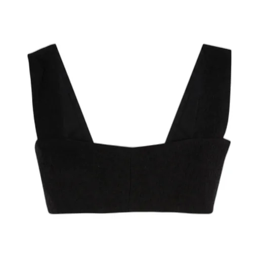 Patou Strapped Tweed Crop Top