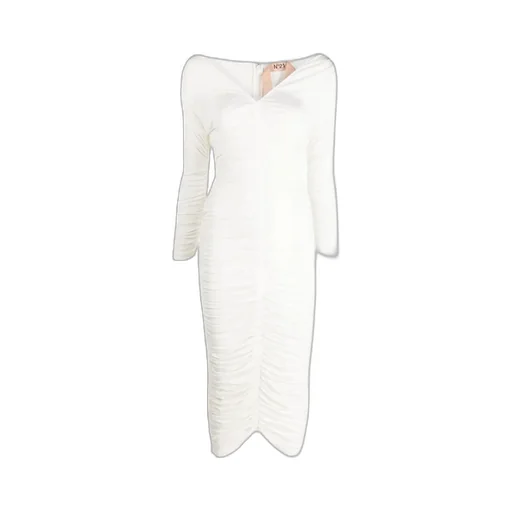 Ruched-Bodice Midi Dress
