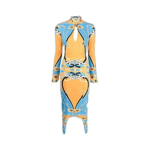 Backless Printed Dress