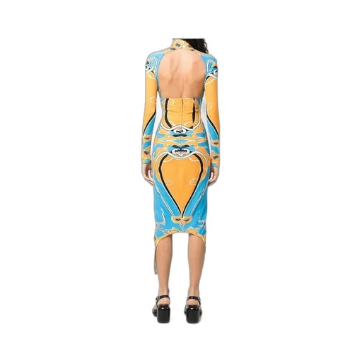 Backless Printed Dress