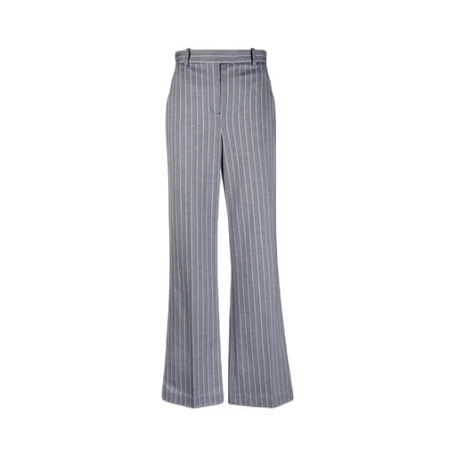 Pinstripe-Pattern Flared Trousers
