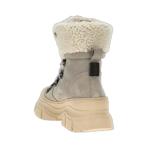 Brunello Cucinelli Shearling Lace-Up Boots