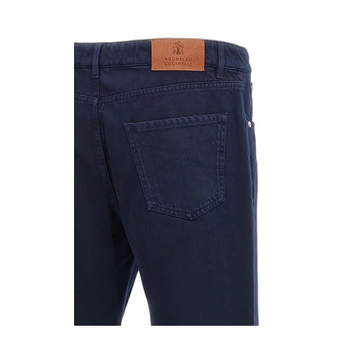 Brunello Cucinelli Logo Patch Straight Leg Jeans
