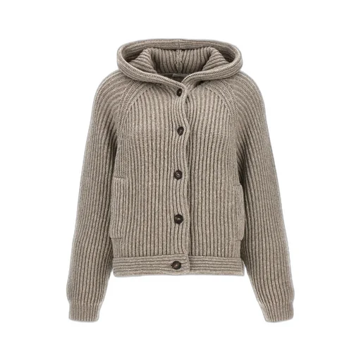 Brunello Cucinelli Ribbed Hooded Cardigan