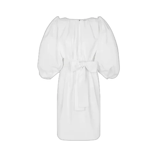 Puff-Sleeve Cotton Dress