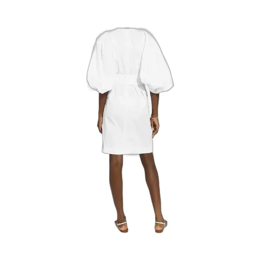 Puff-Sleeve Cotton Dress