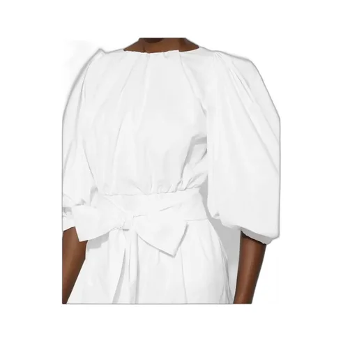 Puff-Sleeve Cotton Dress