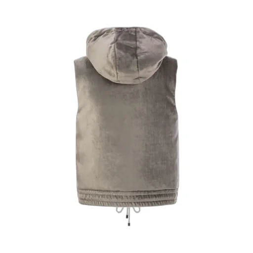 Brunello Cucinelli Sleeveless Velvet Zipped Jacket
