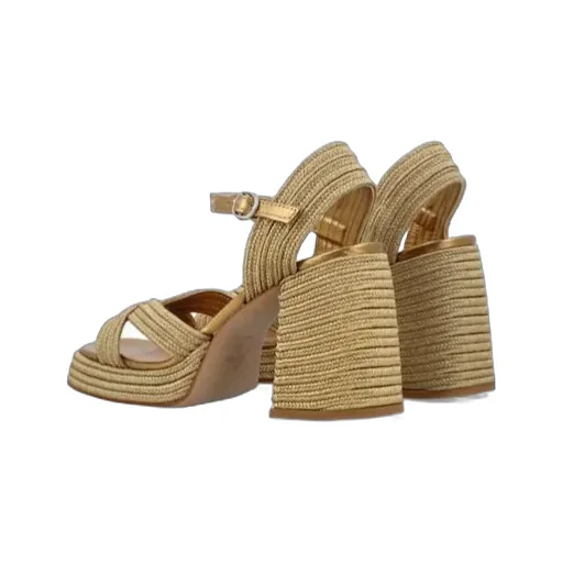 CastaÑEr Valle Interwoven Metallic Slingback Sandals