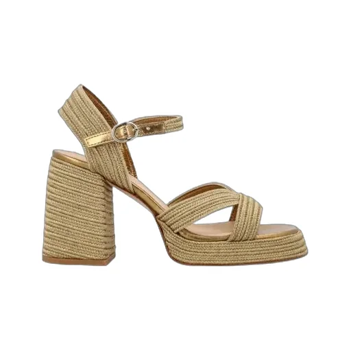 CastaÑEr Valle Interwoven Metallic Slingback Sandals