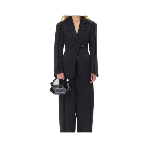 Black Tweed Suiting Blazer