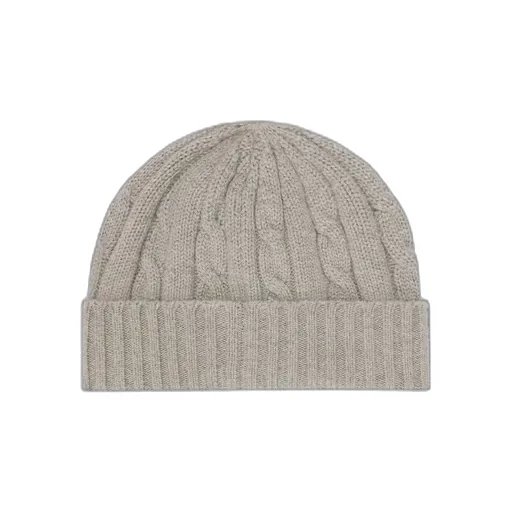 Triomphe Cable-Knit Beanie In Cashmere