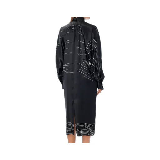 Salvatore Ferragamo Spirit Printed High-Neck Midi Dress