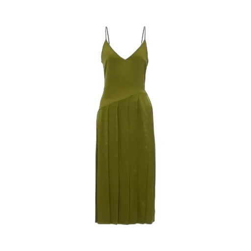 Ribbon-Panel Midi Dress