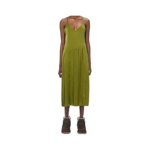 Ribbon-Panel Midi Dress