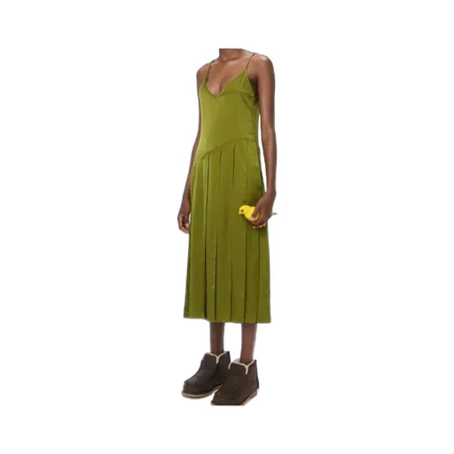 Ribbon-Panel Midi Dress