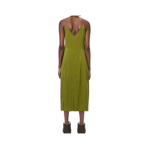 Ribbon-Panel Midi Dress