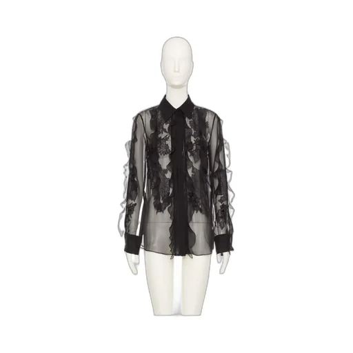 Valentino Garavani Sheer Floral Embroidered Blouse