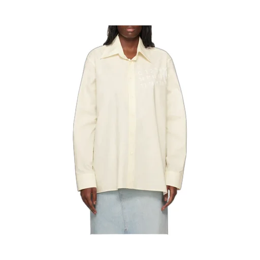 Mm6 Maison Margiela Logo-Printed Poplin Shirt