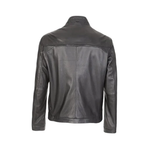 Long-Sleeved Leather Jacket