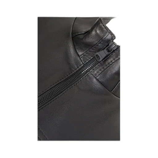 Long-Sleeved Leather Jacket