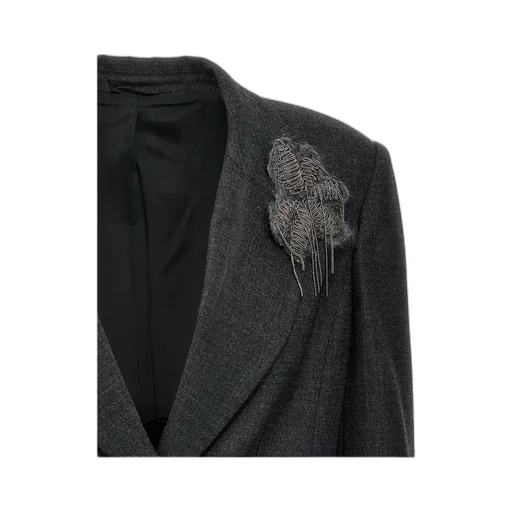 Brunello Cucinelli Floral Detailed Single-Breasted Blazer