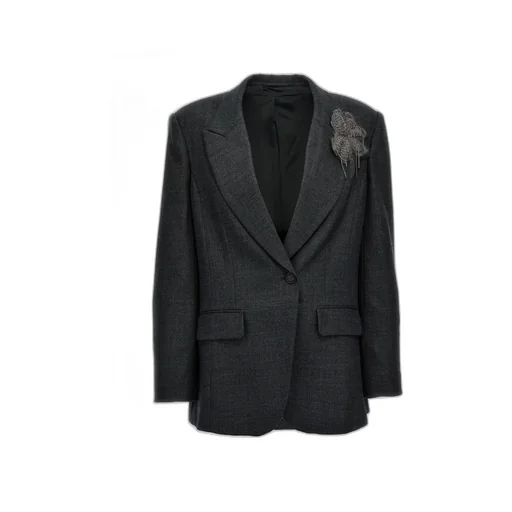 Brunello Cucinelli Floral Detailed Single-Breasted Blazer