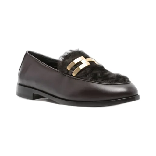 Shearling-Trim Loafers