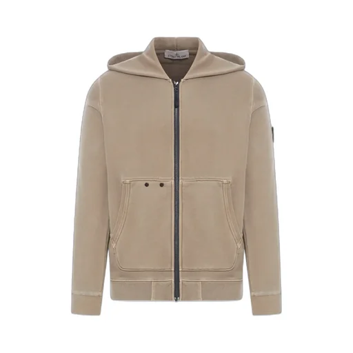 Stone Island Logo-Patch Zip-Up Hoodie