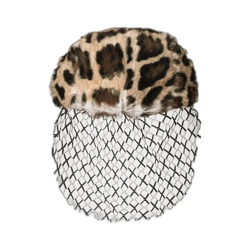 Leopard-Print Veil Hat