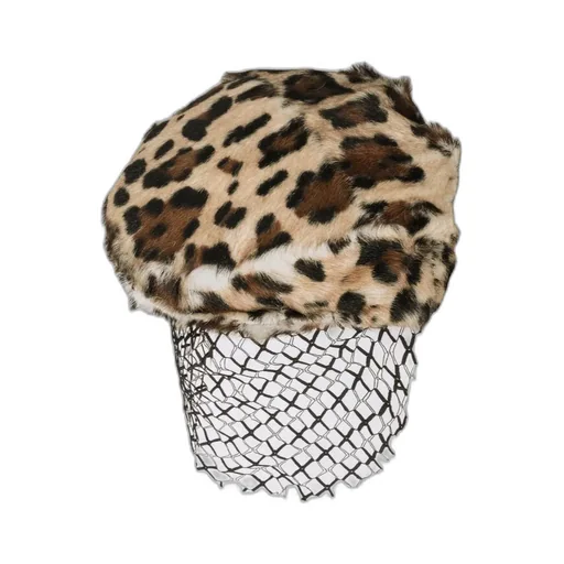 Leopard-Print Veil Hat