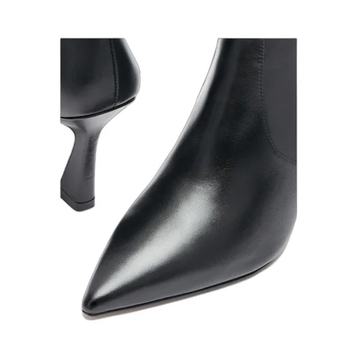 Pointed-Toe Leather Boots