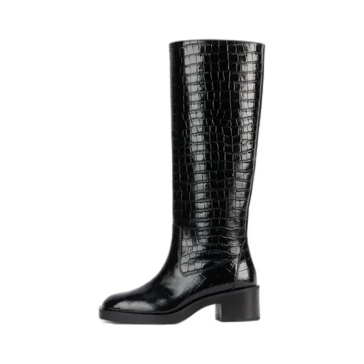 Crocodile-Embossed Leather Boots