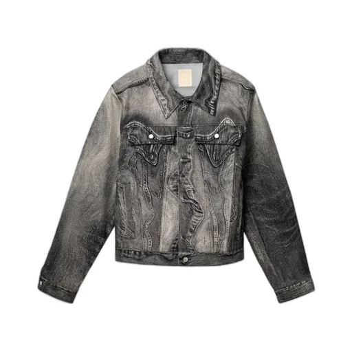Swirl-Print Denim Jacket
