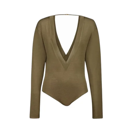 Long-Sleeved V-Neck Jumpsuit