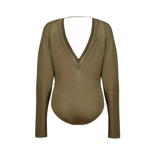 Long-Sleeved V-Neck Jumpsuit