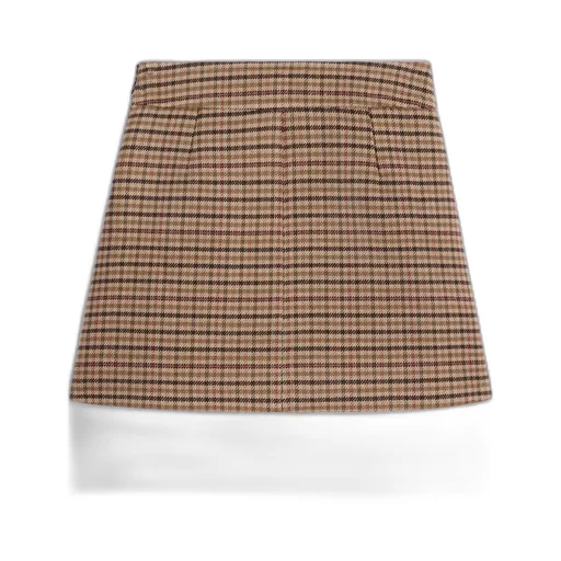 Trapeze Mini Skirt In Double Face Check Wool