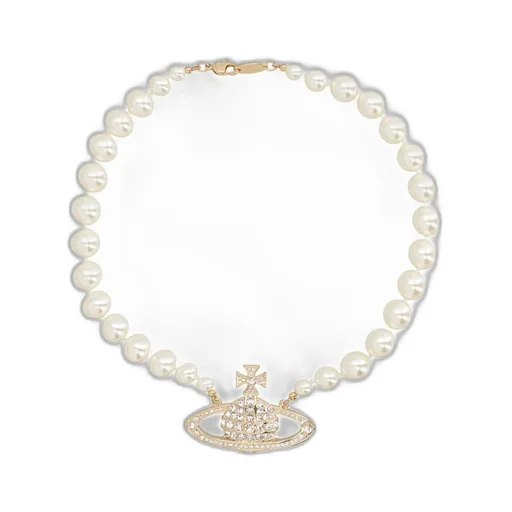 Bas Relief Pearl-Chain Choker