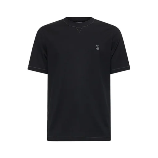 Brunello Cucinelli Logo Embroidered Crewneck T-Shirt