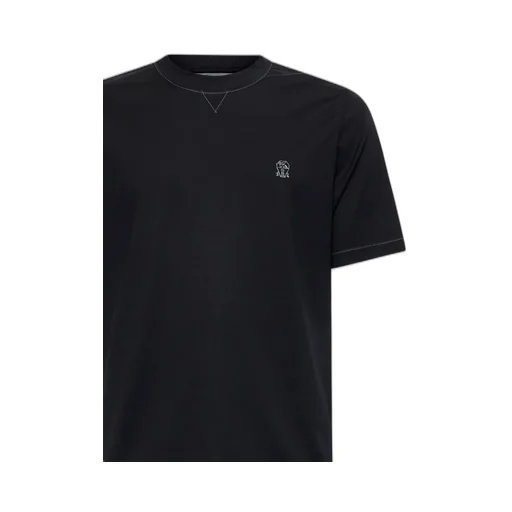 Brunello Cucinelli Logo Embroidered Crewneck T-Shirt