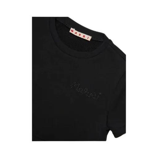Marni Kids Logo-Embroidered Ruffled-Detail Dress