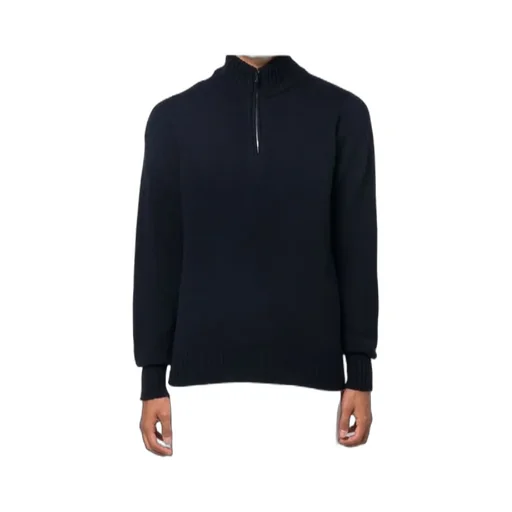 Zip-Front Knitted Jumper