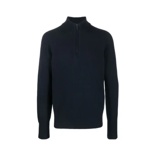 Zip-Front Knitted Jumper